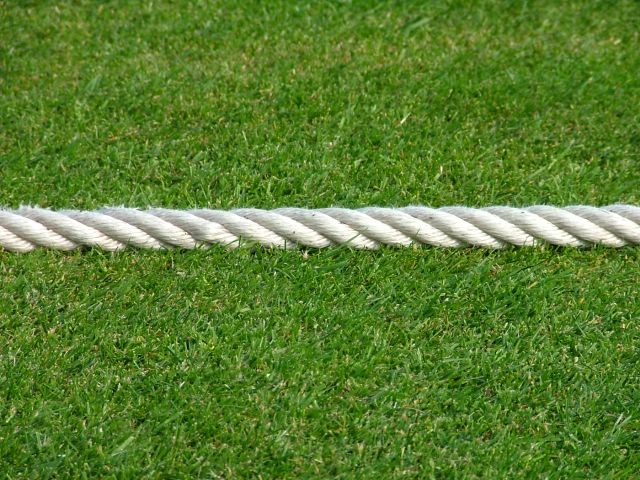 The boundary rope at Accies appears to be in excellent condition