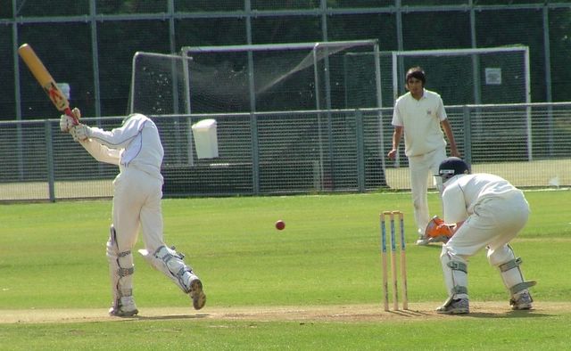 Andy Dodson tests out the wicketkeeper early on - he was mince - so Andy continued his innings