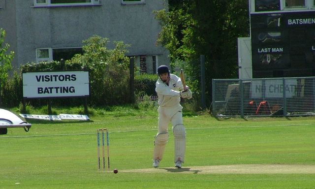 Andy Dodson opens the batting the morning after the night before…Answers on a postcard as to why Clydesdale require a \"no cheating\" sign…
